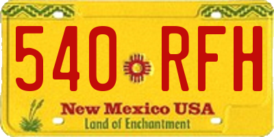 NM license plate 540RFH