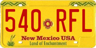 NM license plate 540RFL