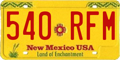 NM license plate 540RFM