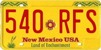 NM license plate 540RFS