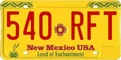 NM license plate 540RFT