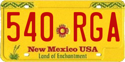 NM license plate 540RGA