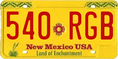 NM license plate 540RGB
