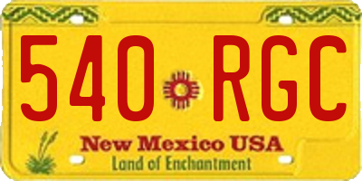 NM license plate 540RGC