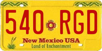 NM license plate 540RGD