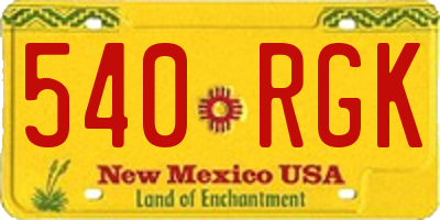 NM license plate 540RGK