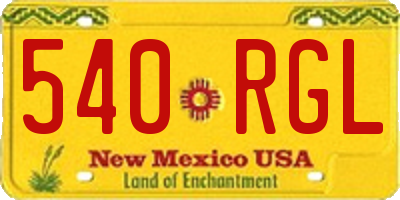 NM license plate 540RGL