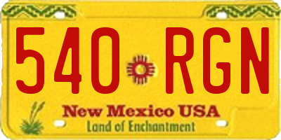 NM license plate 540RGN