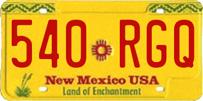 NM license plate 540RGQ