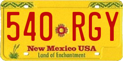 NM license plate 540RGY