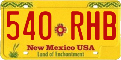 NM license plate 540RHB