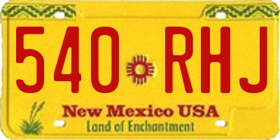 NM license plate 540RHJ