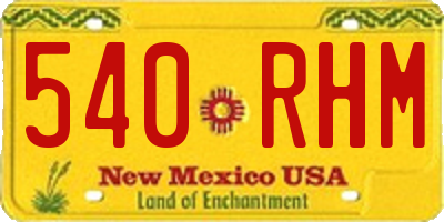 NM license plate 540RHM
