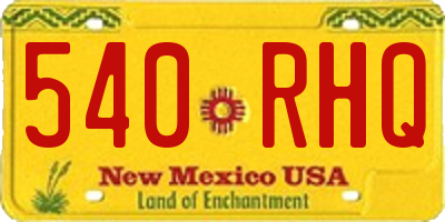 NM license plate 540RHQ