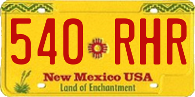 NM license plate 540RHR