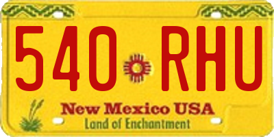 NM license plate 540RHU