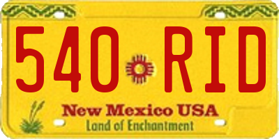 NM license plate 540RID