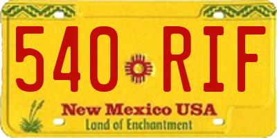 NM license plate 540RIF