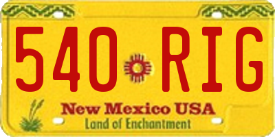 NM license plate 540RIG