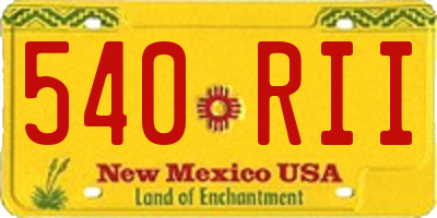 NM license plate 540RII