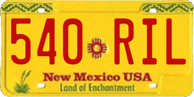 NM license plate 540RIL