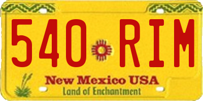NM license plate 540RIM