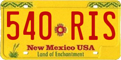 NM license plate 540RIS