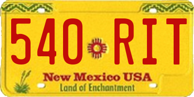NM license plate 540RIT