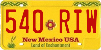 NM license plate 540RIW