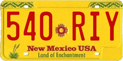 NM license plate 540RIY