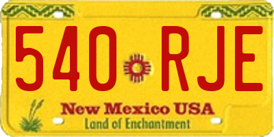 NM license plate 540RJE