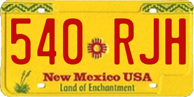 NM license plate 540RJH
