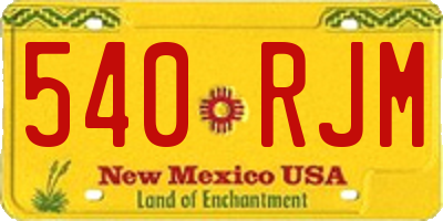 NM license plate 540RJM