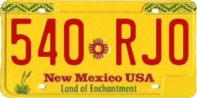 NM license plate 540RJO
