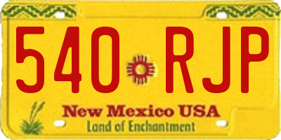 NM license plate 540RJP