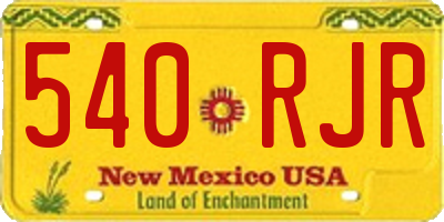 NM license plate 540RJR