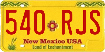 NM license plate 540RJS