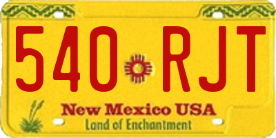 NM license plate 540RJT