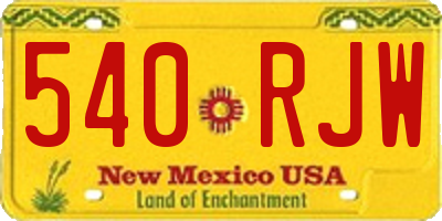 NM license plate 540RJW