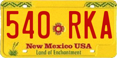 NM license plate 540RKA
