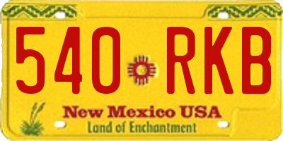 NM license plate 540RKB