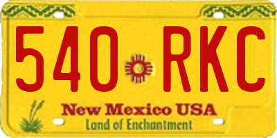 NM license plate 540RKC