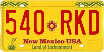 NM license plate 540RKD