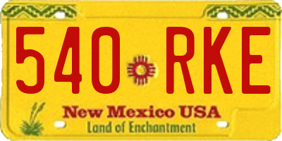 NM license plate 540RKE