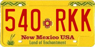 NM license plate 540RKK