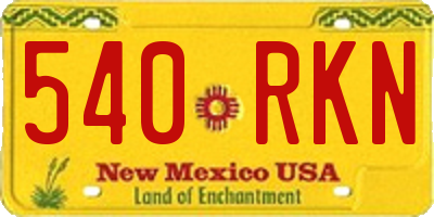 NM license plate 540RKN