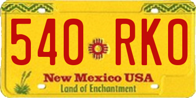 NM license plate 540RKO