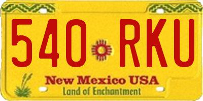 NM license plate 540RKU