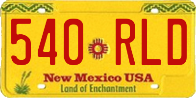 NM license plate 540RLD