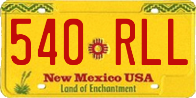 NM license plate 540RLL